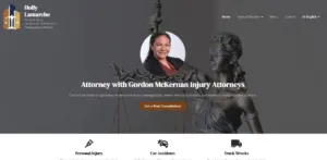 Screenshot of Holly Lamarche's website. An attorney in Lafayette Louisiana.