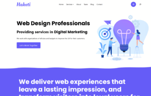 screenshot of Haketi new web design
