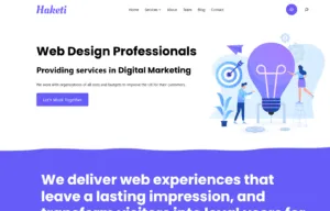 screenshot of Haketi new web design