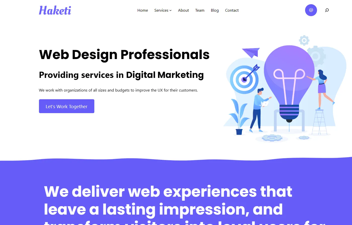 screenshot of Haketi new web design