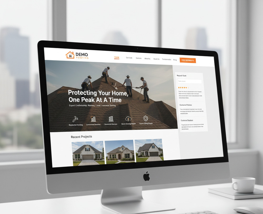 Example of a roofing company's website.