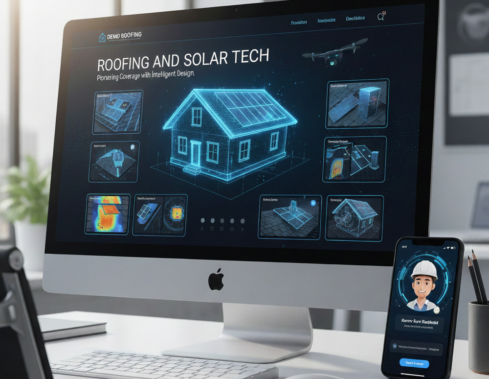 Example of a website for a roofing company.