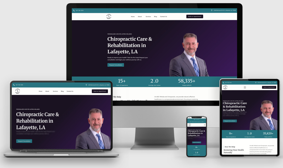 ABC Rehab and Chiropractic seen on different devices.