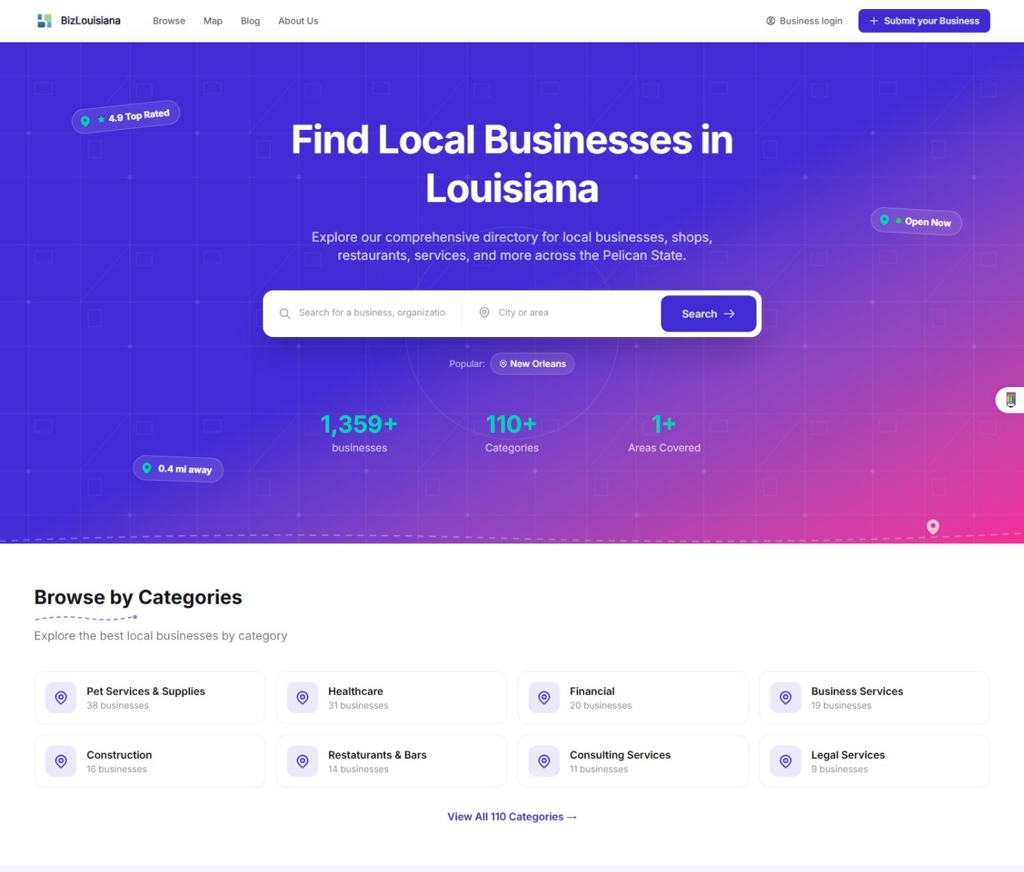 BizLouisiana | Haketi BizLouisiana es una plataforma directorio de negocios de Luisiana.