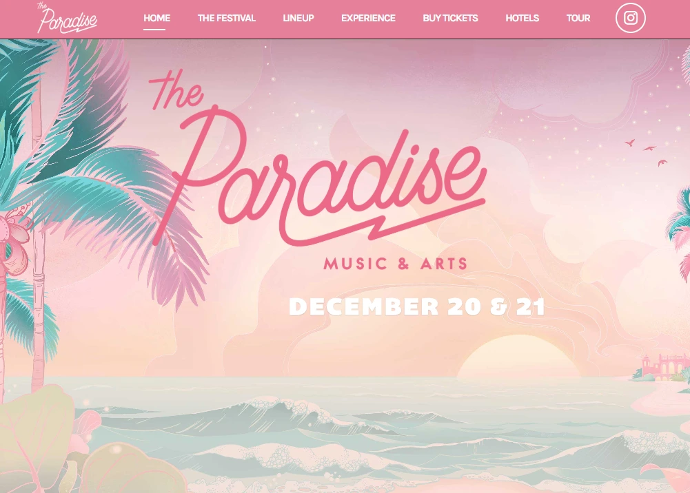 The Paradise website build by Haketi.